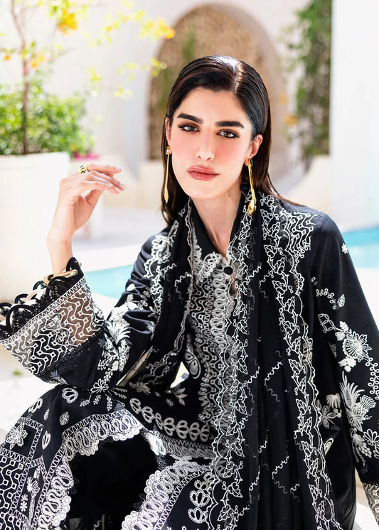 Eclipse Black Lawn Kurta Set (3-Piece)